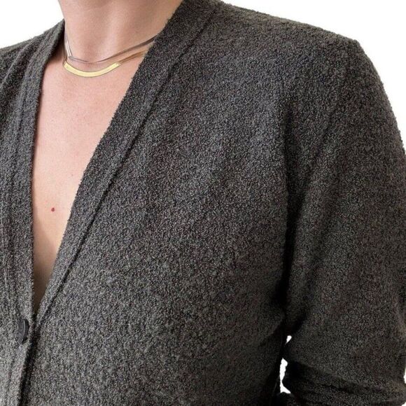 Vintage Jaeger Womens Made in Great Britain Grey Wool Preppy Cardigan sz M - Picture 5 of 9